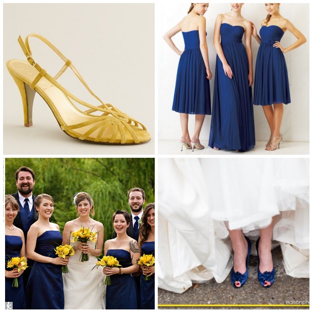 Well one of my bride's chose navy yellow and grey as her wedding colors